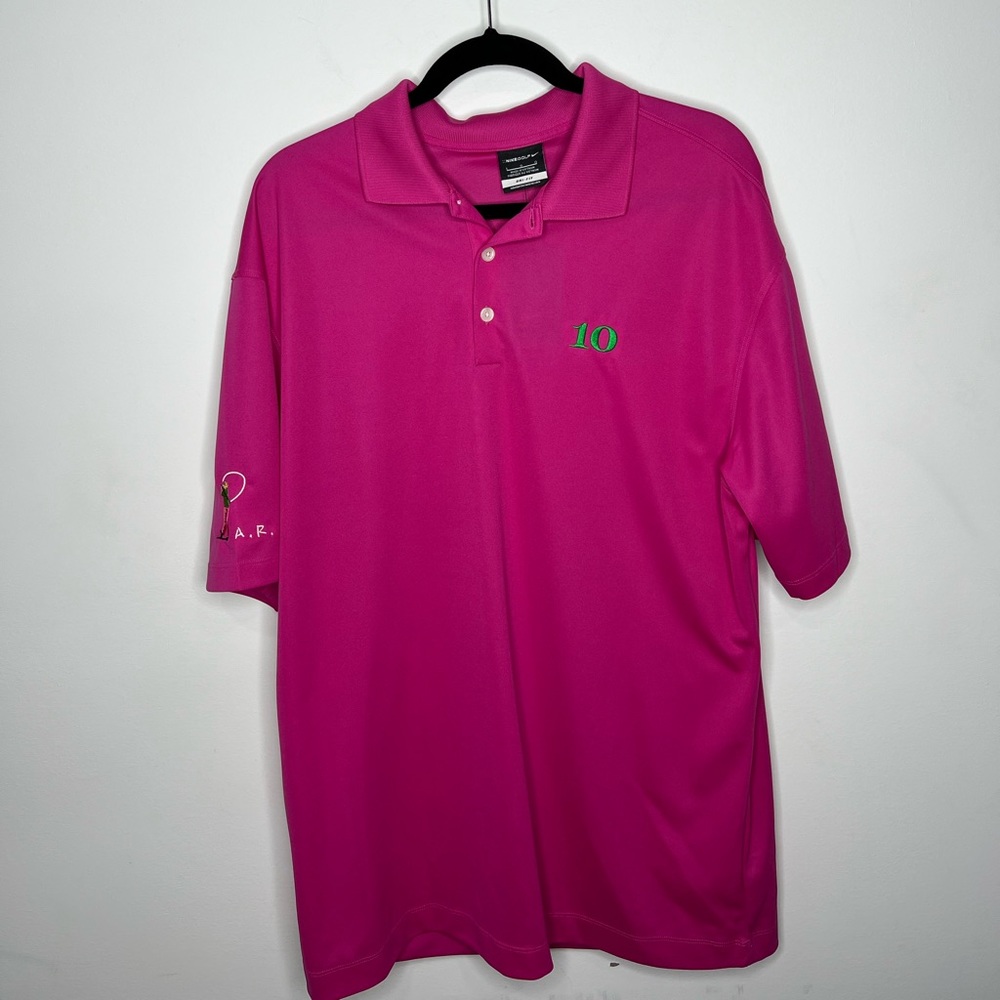 Nike Pink Pique Polo Dri-Fit Men’s Large